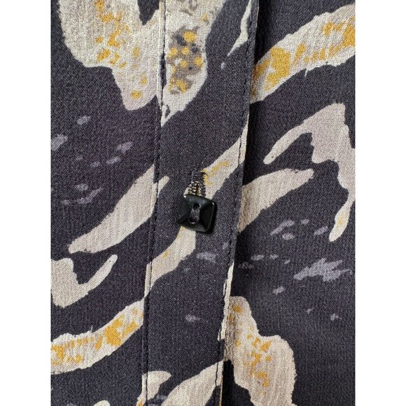 Coldwater Creek M Zebra Silk Print Ruffled Blouse Lined - Picture 14 of 16